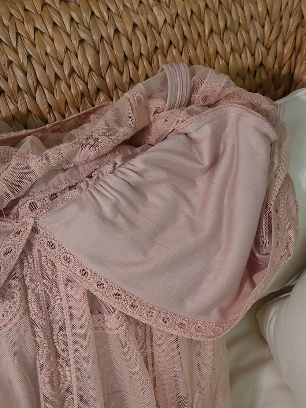Wishlist Sheer Lace Maxi Dress - Blush Pink - Picture 6 of 6